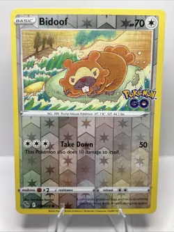 Pokemon Bidoof - Reverse Holo Pokemon GO 059/078 - Image 1