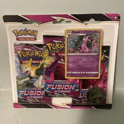 POKEMON TCG SWORD & SHIELD FUSION STRIKE 3 PACK BLISTER W/ ESPEON FACTORY SEALED - Image 1