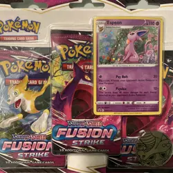POKEMON TCG SWORD & SHIELD FUSION STRIKE 3 PACK BLISTER W/ ESPEON FACTORY SEALED - Image 3