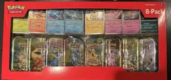 Pokemon TCG Prismatic Evolutions Costco Mini Tins 8 Pack w Promos - Image 1