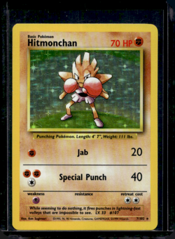Pokemon TCG Hitmonchan Base Set 7/102 Holo 1995 Base Set (B) - Image 1
