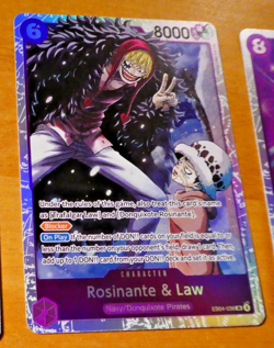 ONE PIECE ENGLISH CARD HOLO GAME CARTE CARTE Rosinante & Law EB04-038 SR EN MINT - Image 1