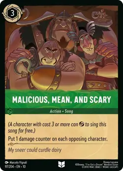 Malicious, Mean, and Scary 97/204 Whispers in the Well Disney Lorcana TCG - Image 1