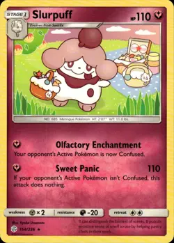 Pokemon TCG Card Slurpuff Fairy Normal SM - Cosmic Eclipse SM12 154/236 - Image 1