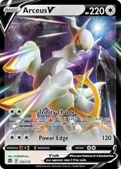 Arceus V (122/172) (Metal Card) [Sword & Shield: Brilliant Stars] Near Mint Hol - Image 1