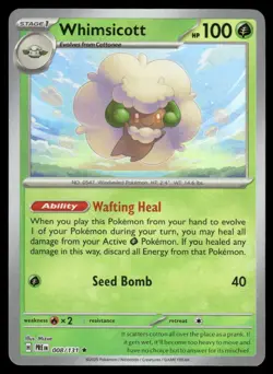 Whimsicott Prismatic Master Ball Reverse Holo Pokemon Card 008/131 (NM) - Image 1