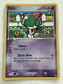 Ralts 81/113 EX Delta Species Reverse Holo Stamped Pokemon Card TCG - Image 1
