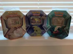 Pokemon TCG - Triple Whammy Collector Sealed Tins x3 (Complete Set) - Image 1