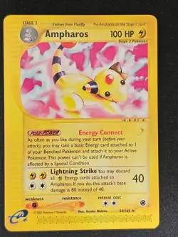 Pokemon TCG Ampharos 34 Expedition Mint Near Mint (non-holo) - Image 1