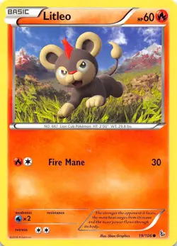 Litleo 19 19/106 XY Flashfire Pokemon - Image 1
