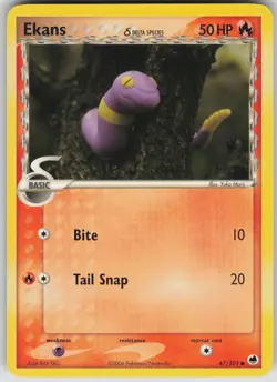 Pokemon TCG Ekans (Delta Species) Common Dragon Frontiers 47/101 - Image 1
