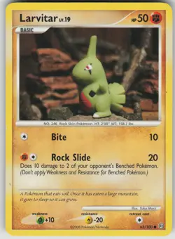 Pokemon TCG Larvitar Common Stormfront 63/100 - Image 1