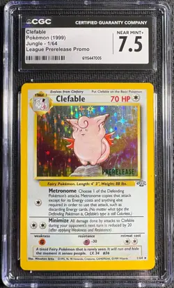 Pokemon CGC 7.5 Clefable 1/64 Prerelease Stamp 1999 Jungle Promo - Image 1