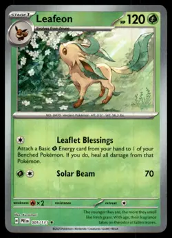 Leafeon (Poke Ball Pattern) 005/131 Holo Rare Prismatic Evolutions Pokemon NM - Image 1