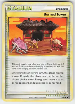 Burned Tower 71/90 Uncommon HGSS Undaunted Pokemon Moderately Played - Image 1
