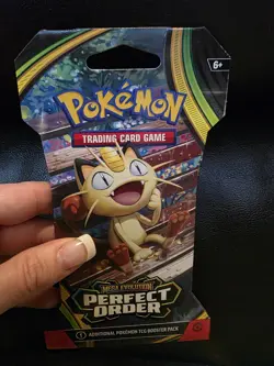 Pokemon Perfect Order Booster Pack Sleeved Mega Meowth Sealed - Image 1