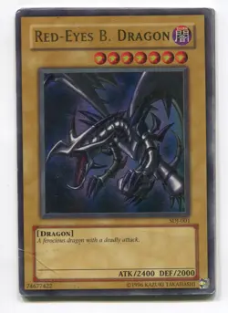 Yu-Gi-Oh! HEAVY PLAYED Red Eyes B Dragon Ultra Rare SDJ Rotaugiger Schwarzer - Image 1