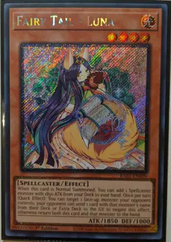 YuGiOh Fairy Tail - Luna Platinum Secret Rare 1st Edition RA01-EN009 - Image 1