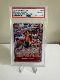 2025 One Piece PSA 10 Monkey D Luffy One Piece Day Dallas Promo - Image 1