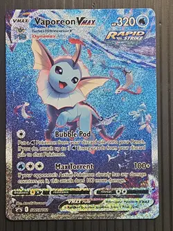 Vaporeon VMax SWSH182 Alternate Art Full Art Holo Promo Pokemon Card - Image 1