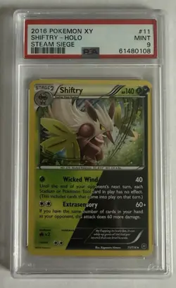 2016 POKEMON XY STEAM SIEGE SHIFTRY HOLO RARE 11/114 PSA 9 MINT - Image 1