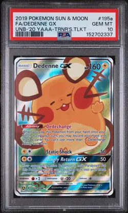 2019 Pokemon Sun & Moon 195a Dedenne GX Promos PSA 10 146266531 - Image 1