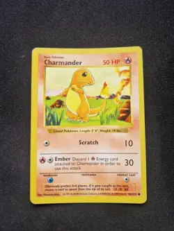 Charmander 46/102 Shadowless Base Set Non Holo Uncommon Pokemon Card WOTC 1999 - Image 1