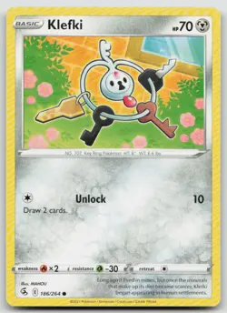 Klefki 186/264 Common Fusion Strike Pokemon NM - Image 1