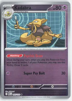 Kadabra 055/132 Uncommon Mega Evolution Pokemon Reverse Holo Near Mint - Image 1