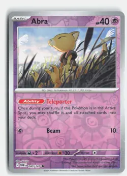 Abra 080/167 Common Twilight Masquerade Pokemon Reverse Holo Near Mint - Image 1