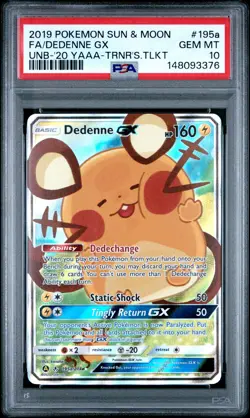 2019 Pokemon Sun & Moon 195a Dedenne GX Promos PSA 10 148093376 - Image 1