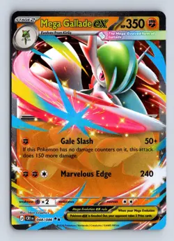 Mega Gallade ex 048/086 Double Rare ME04: Chaos Rising Pokemon NM/M - Image 1
