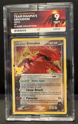 ACE 9 Mint Pokemon TCG Team Magma's Groudon 9/95 2021 Celebrations - Image 1