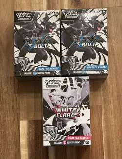 Pokemon TCG Scarlet & Violet Black Bolt And White Flare Booster Bundle Lot Of 3 - Image 1