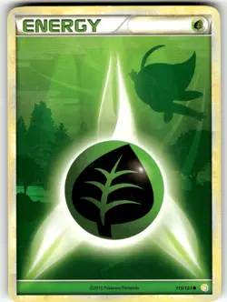 Grass Energy 115/123 Common HeartGold & SoulSilver Pokemon Heavily Played - Image 1