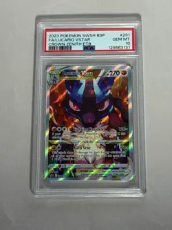 Pokemon Graded 10 Lucario VSTAR Crown Zenith SWSH291 - Image 1