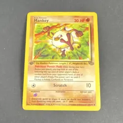 Pokemon Mankey 1st Edition Jungle 55/64 Common Regular 30 HP NM - Image 1