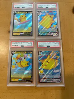 Pokemon-Celebrations-Flying Surfing Pikachu V VMAX 006-009 PSA 10 Sequential Set - Image 1