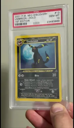 2001 Pokemon Neo Discovery - 1st Edition Umbreon #13 & Espeon #1 Holo PSA 10 - Image 2