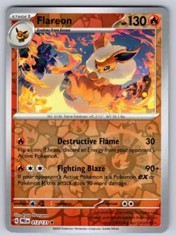 Flareon 013/131 Reverse Holo Rare Prismatic Evolutions Pokemon Near Mint - Image 1