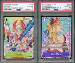 2x One Piece ILLUSTRATION BOX Vol. 2 Sequential Set PSA 10 YAMATO & BLACK MARIA - Image 1