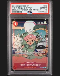 2024 ONE PIECE ENGLISH VERSION 1ST ANNIVERSARY SET #006 TONY TONY CHOPPER PSA 10 - Image 1