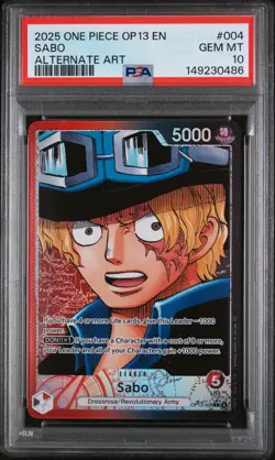 2025 ONE PIECE OP13-CARRYING ON HIS WILL ALTERNATE ART #004 SABO PSA 10 - Image 1