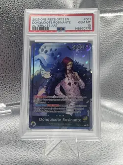 One Piece Donquixote Rosinante Alt Art Leader Op12-061 Psa 10 - Image 1