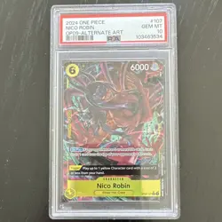 Bandai One Piece CCG Nico Robin OP09-107 Alt Art Foil Rare PSA 10 2024 - Image 1