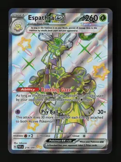 Espathra ex 214/091 Shiny Ultra Rare Paldean Fates Pokemon Cards - Image 1