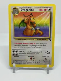 1999 Pokemon TCG Fossil - Dragonite Card 19/62 - Non-Holo - Light Play - Image 1