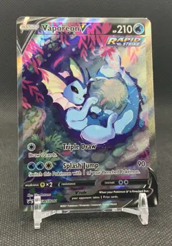 Vaporeon v SWSH181 Pokemon TCG Sword & Shield Holo Black Star Promo - Image 1