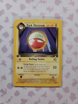 Pokemon Card - Team Rocket 34/82 - DARK ELECTRODE (uncommon) **1st Edition** NM - Image 1