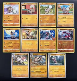 11x Rockruff & Lycanroc Pokemon Species Collection Pokemon Card Lot - Image 1